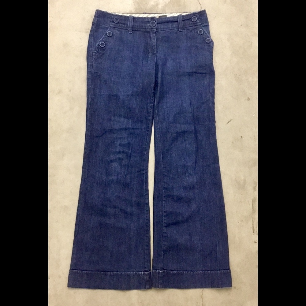 Retro style sailor bell bottom blue jeans, size 8
